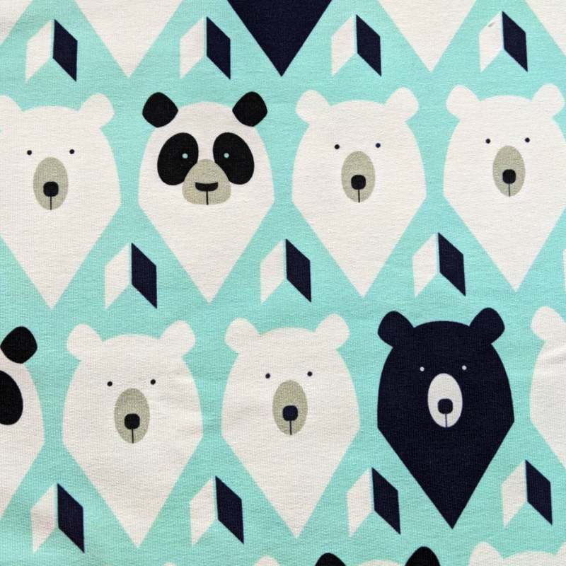 Brushed french terry geometric bears