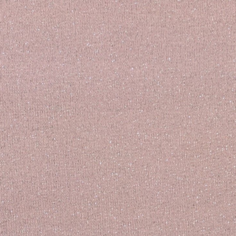 Glittering brushed french terry old pink