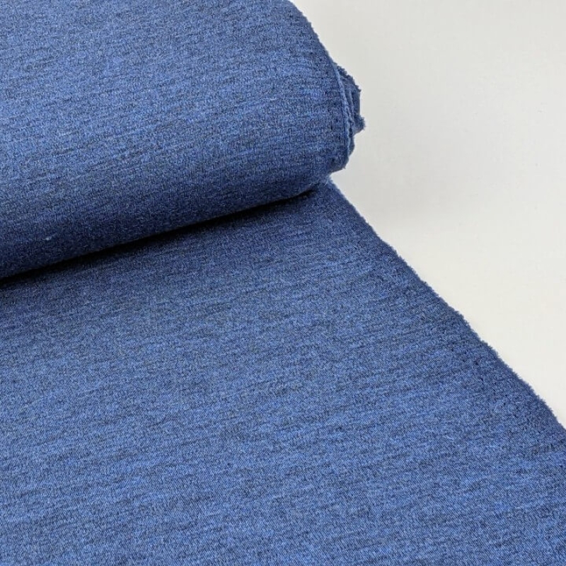 Merino wool interlock denim blue melange (250g) _mulesing free