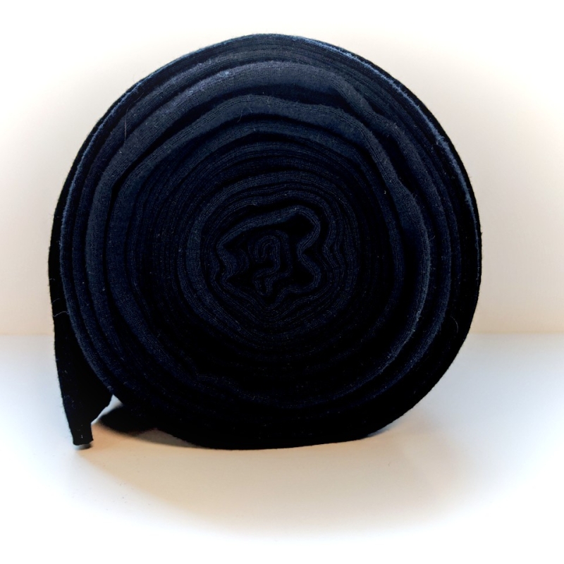 Merino wool rib (tube) black (180g)