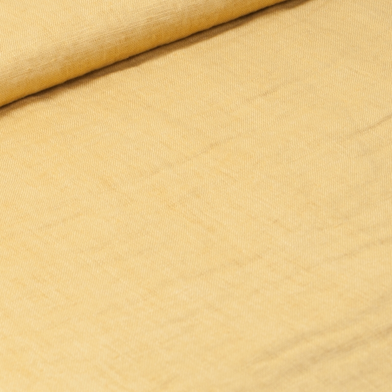 Linen fabric mild mustard yellow (stonewash)