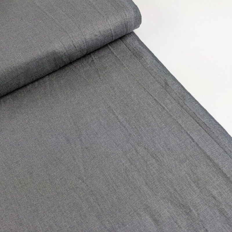 Linen fabric granite gray (stonewash)
