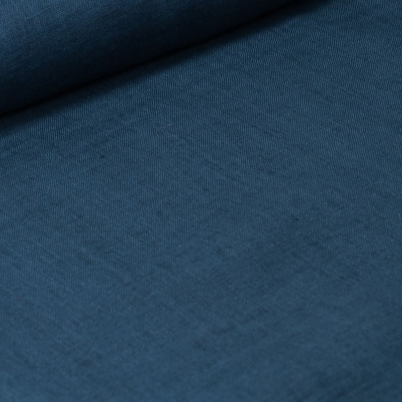 Linen fabric jeans blue (stonewash)