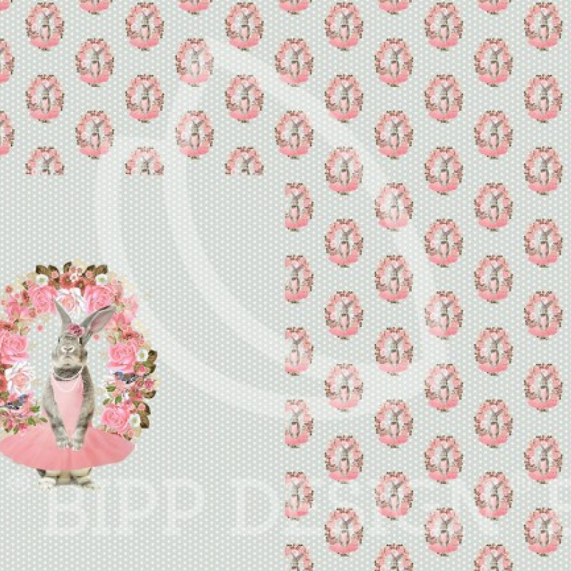 Digiprint cotton jersey bunny on beige (panel)