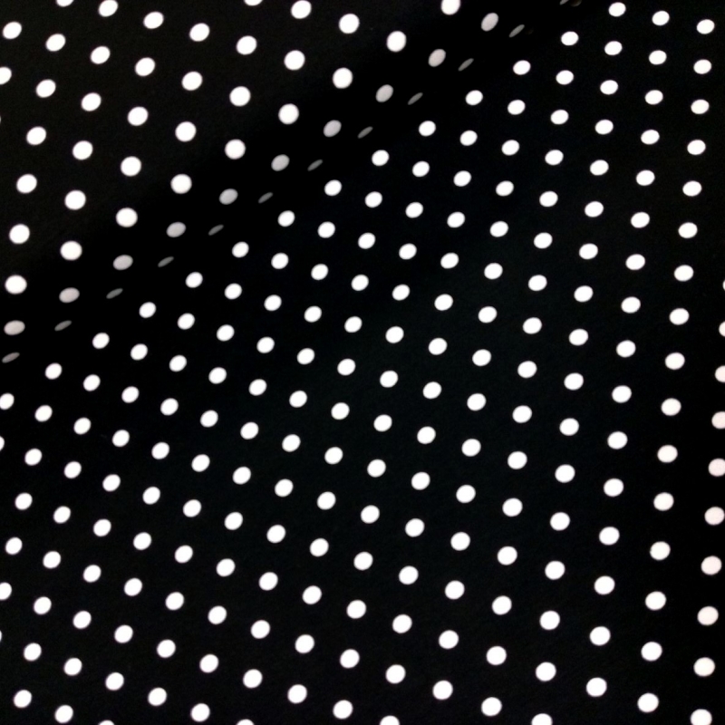Digiprint cotton jersey polka dots black