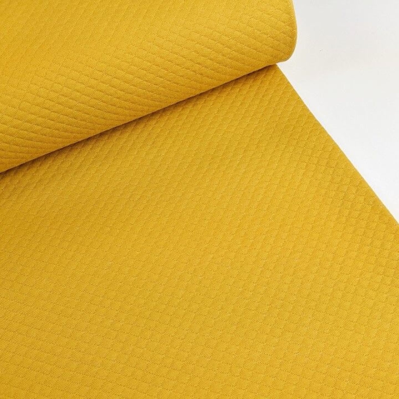 Quilted cotton jersey light mustard yellow