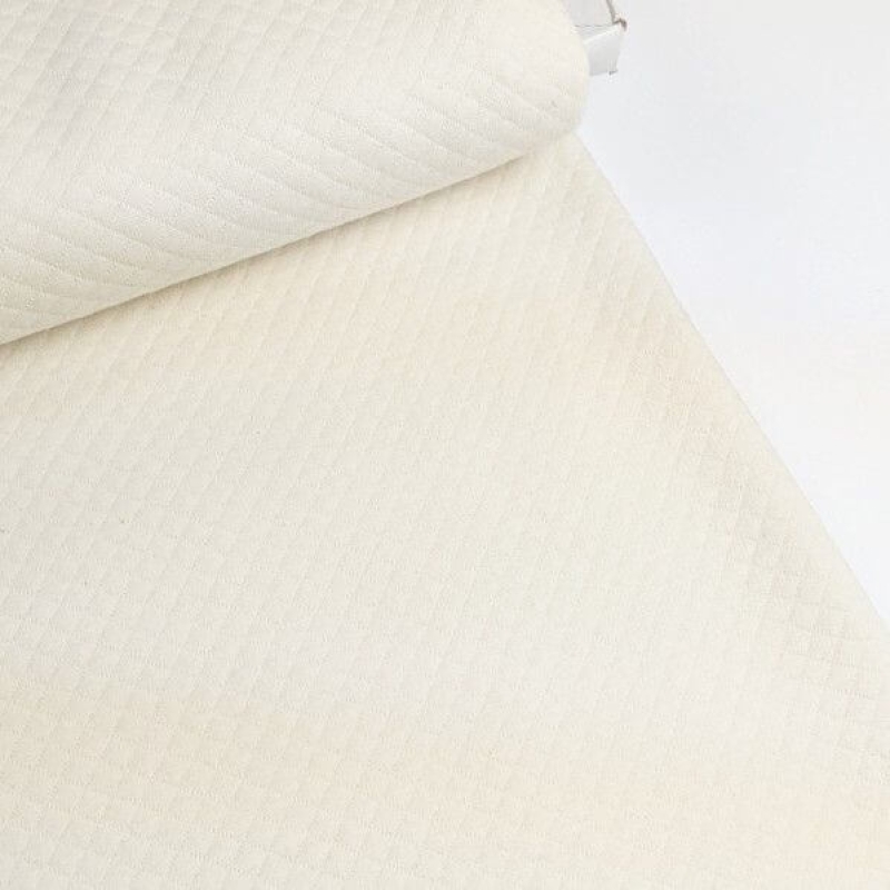 Quilted cotton jersey natural white
