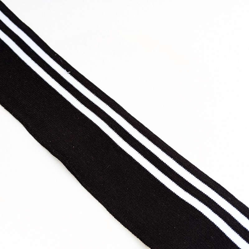 Rib black with silver stripes
