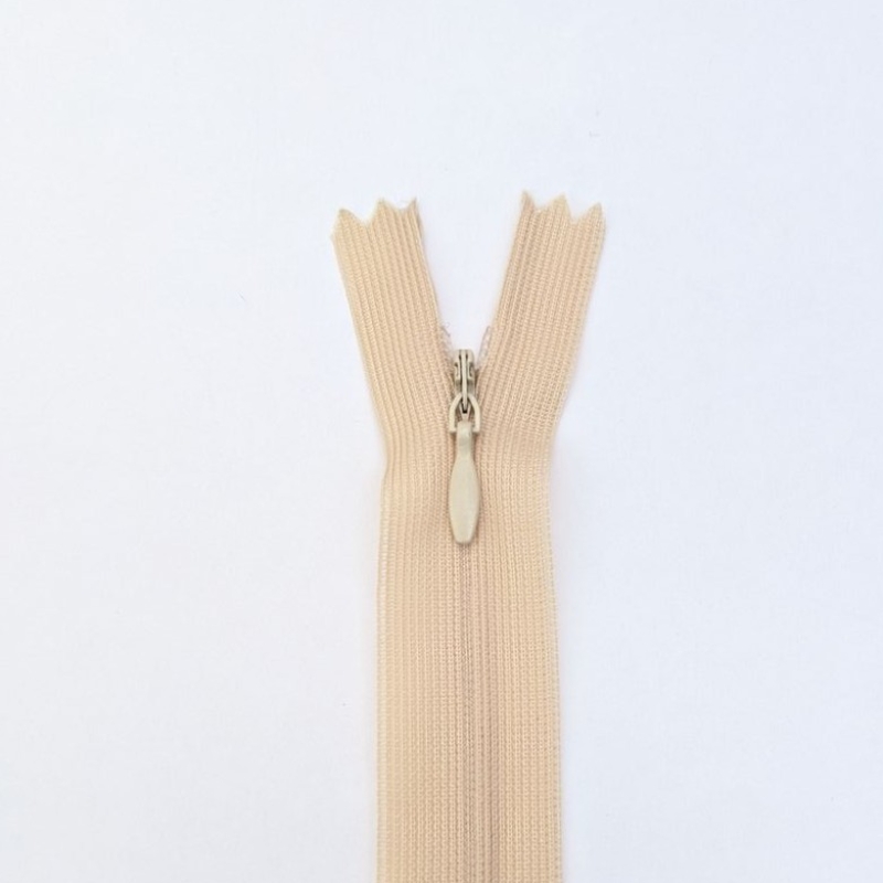 Thin concealed zipper (20 cm, 55 cm) LIGHT BEIGE