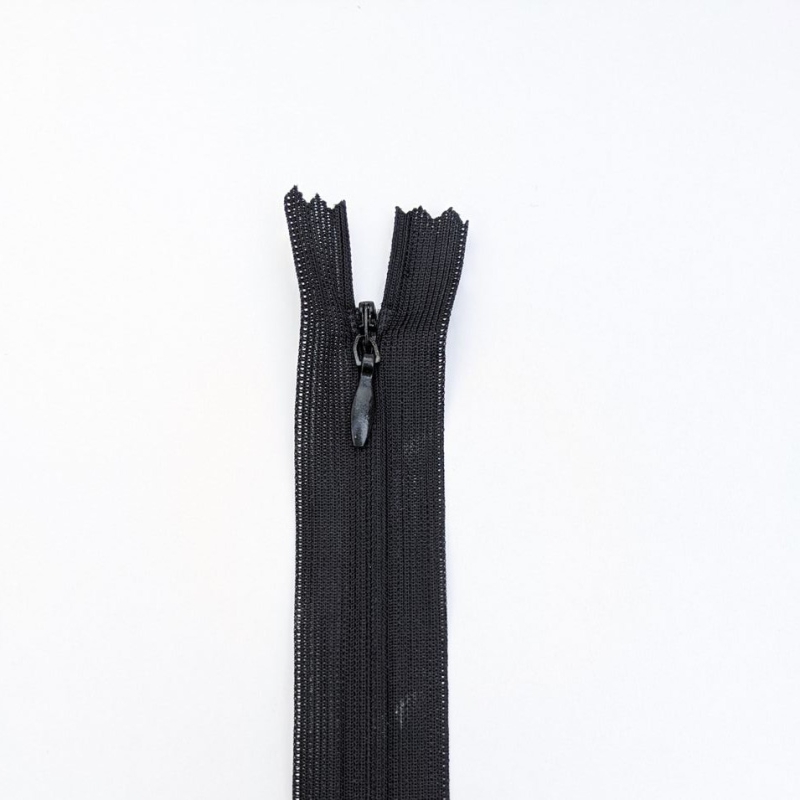 Thin concealed zipper (20 cm, 55 cm) BLACK